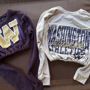 Washington Huskies purple and cream Cropped Sweatshirt bundle